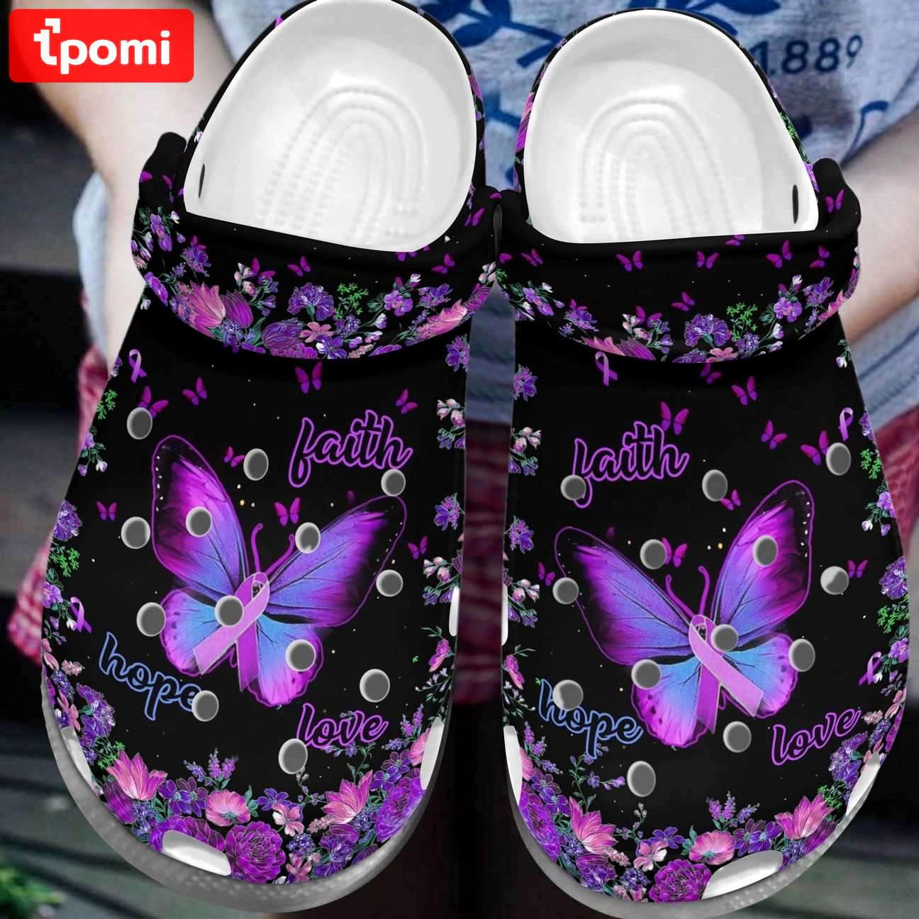 Crocs outfit - breast cancer awareness butterfly faith hope love crocs crocband clog shoes - 270 Crocs Outfit