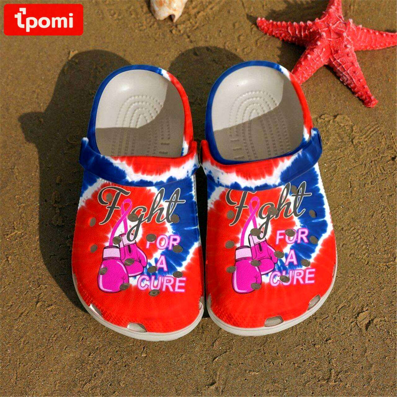 Crocs outfit - breast cancer awareness fight for a cure tie dye crocs crocband clog shoes - 290 Crocs Outfit