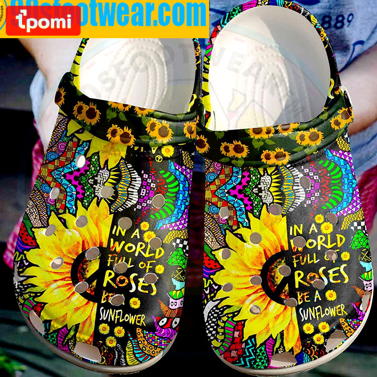 Crocs outfit - crocs with sunflowers be a sunflower hippie custom classic clog - 428 Crocs Outfit