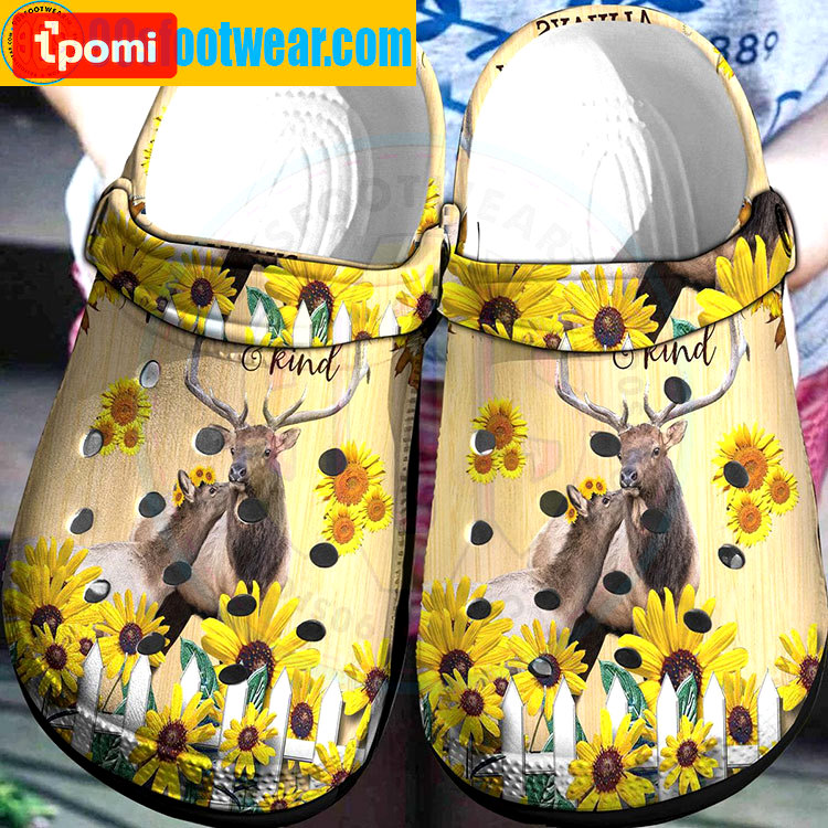 Crocs outfit - crocs with sunflowers deer sunflowers be kind custom classic clog - 432 Crocs Outfit