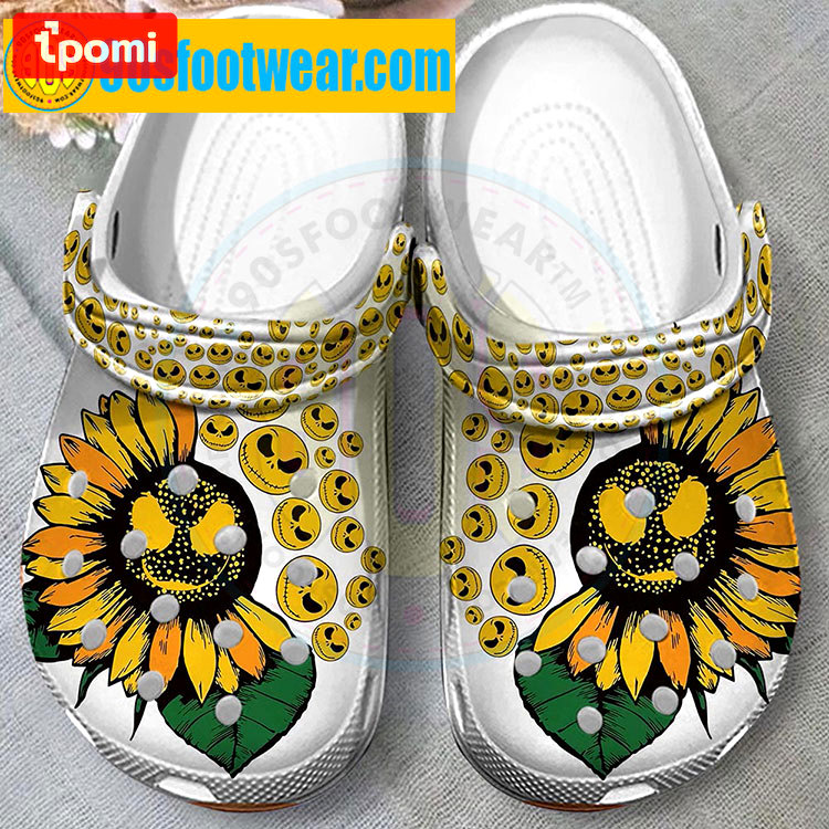 Crocs outfit - crocs with sunflowers jack skellington skeleton sunflower custom classic clog - 439 Crocs Outfit
