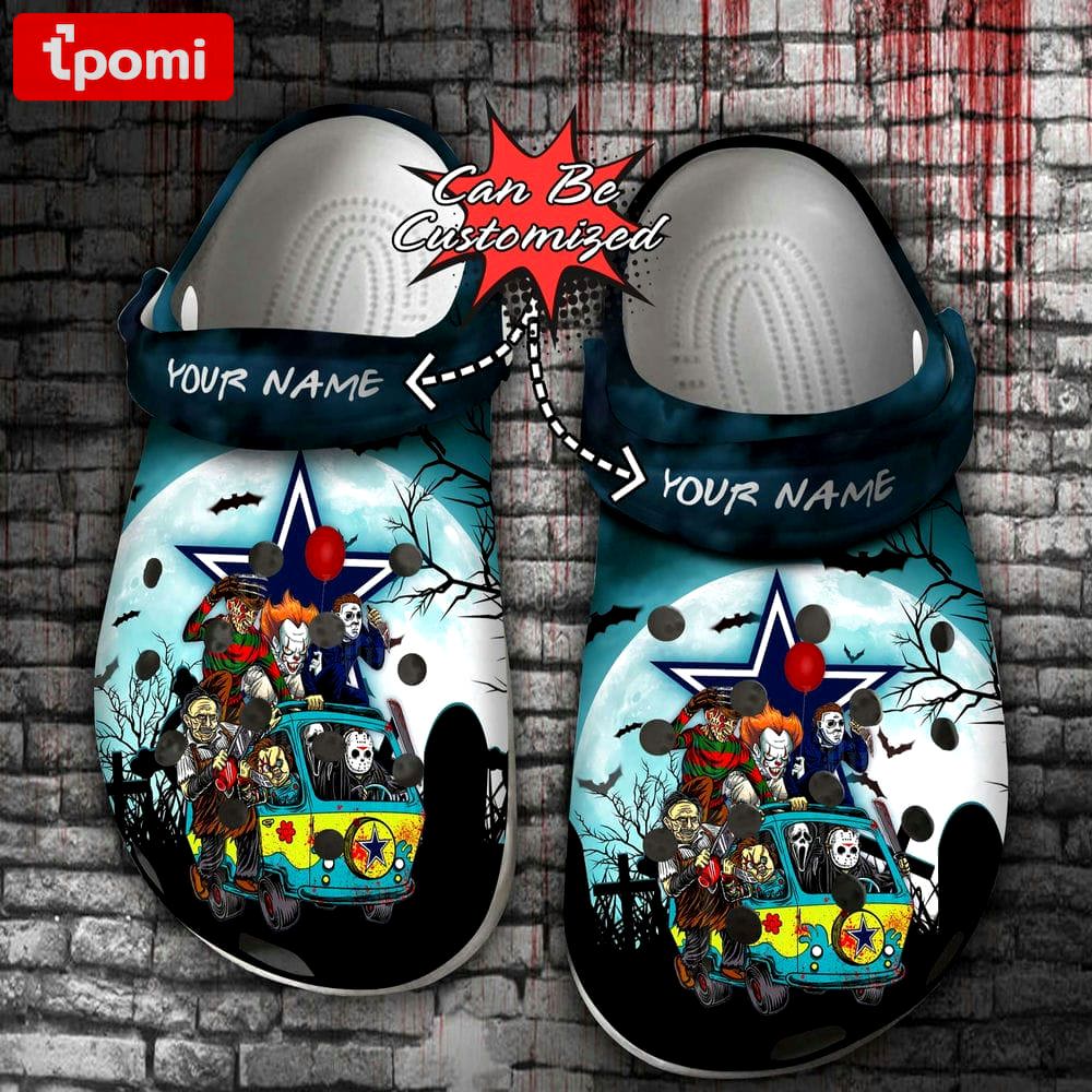Crocs outfit - halloween crocs personalized dallas cowboys horror friends van with clown retro scary movie villains clogs crocband shoes - 886 Crocs Outfit