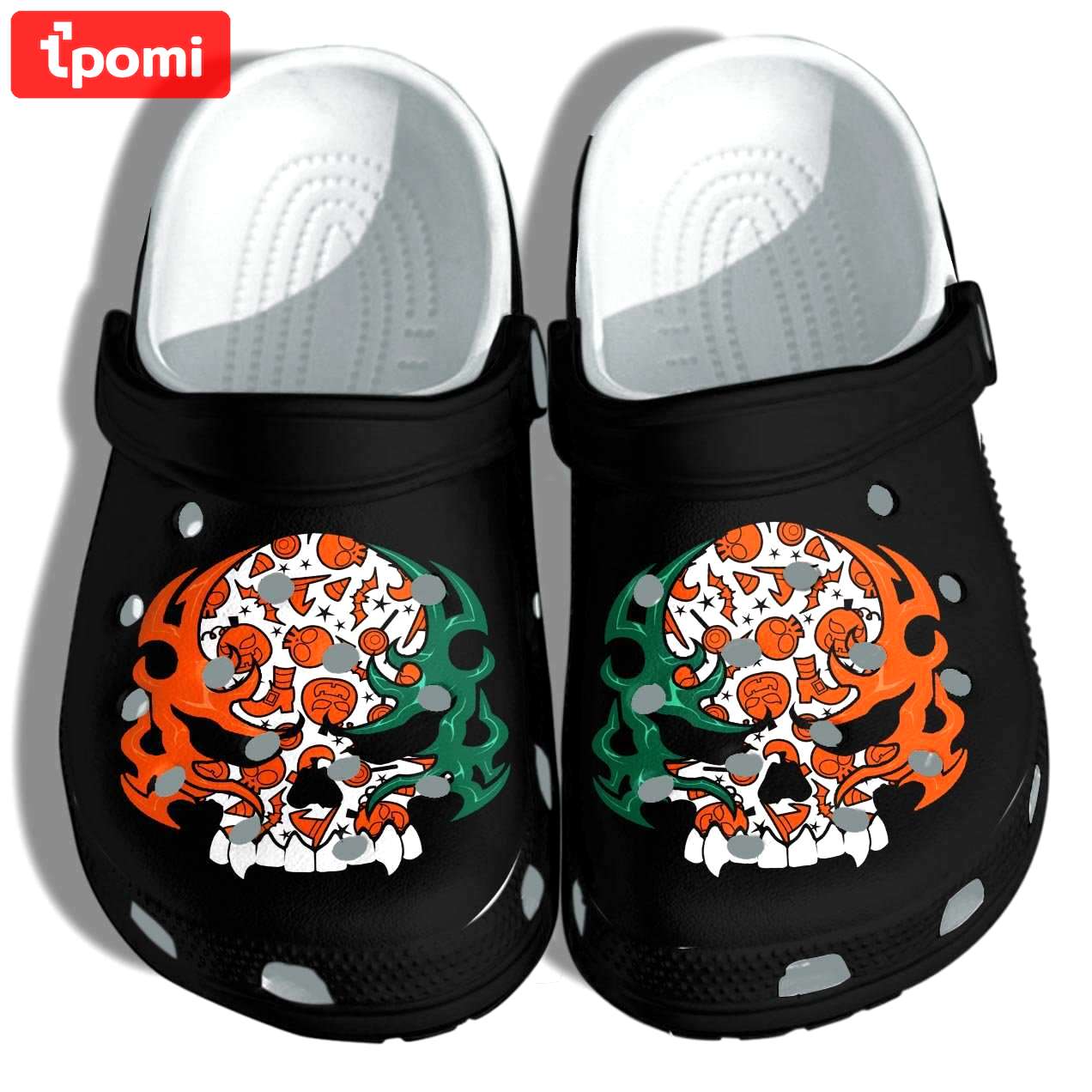 Crocs outfit - halloween irish skull crocs crocband clogs shoes - 1052 Crocs Outfit