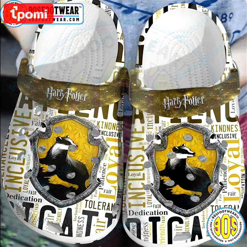 Crocs outfit - harry potter crocs hufflepuff house text harry potter movie clog shoes for hp fan - 1157 Crocs Outfit