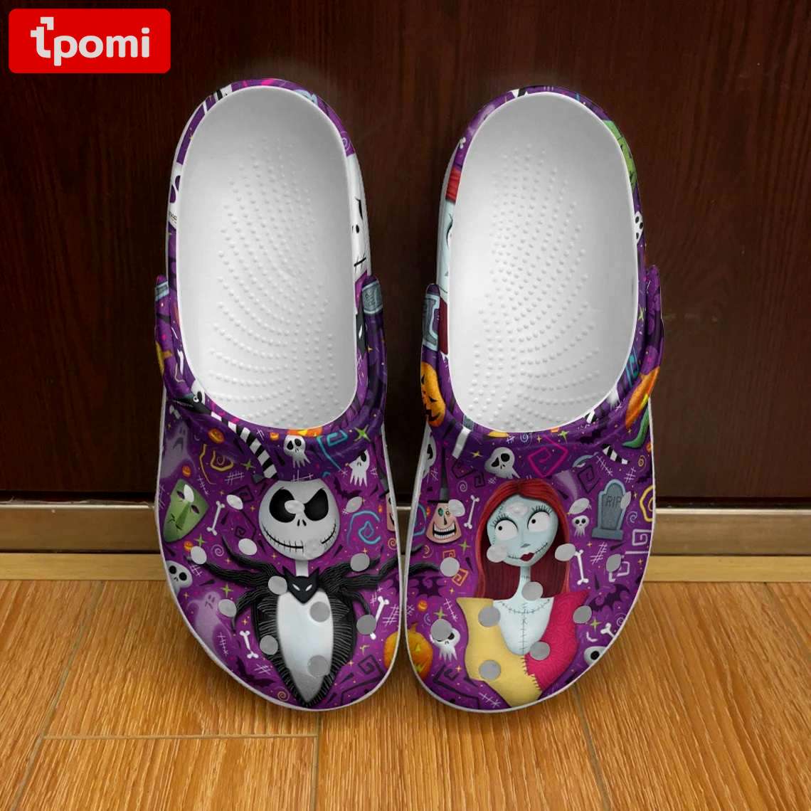 Crocs outfit - jack & sally patterns purple halloween disney graphic cartoon unisex crocs clogs crocband shoes - 1292 Crocs Outfit