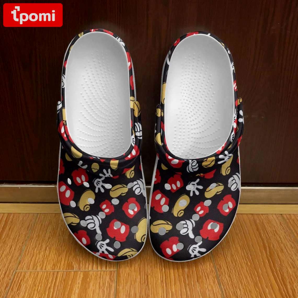 Crocs outfit - mickey mouse logo patterns black red yellow disney graphic cartoon unisex crocs clogs crocband shoes - 1452 Crocs Outfit