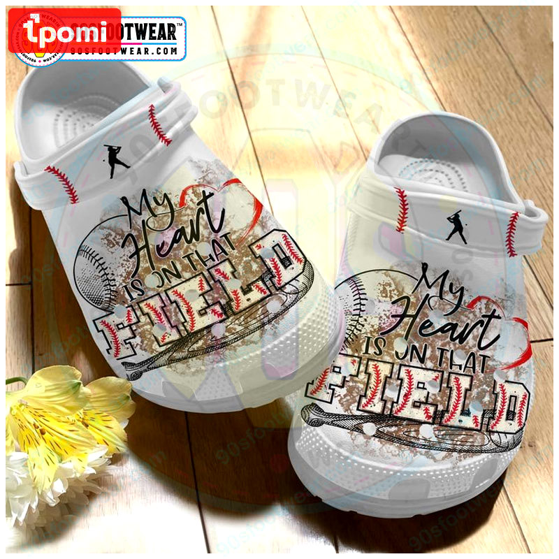 Crocs outfit - my heart is on that field funny baseball crocs - 1491 Crocs Outfit