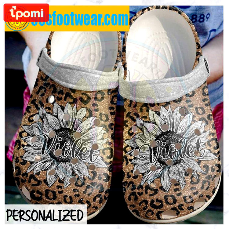 Crocs outfit - personalized crocs with sunflowers cheetah sunflower custom classic clog - 1689 Crocs Outfit