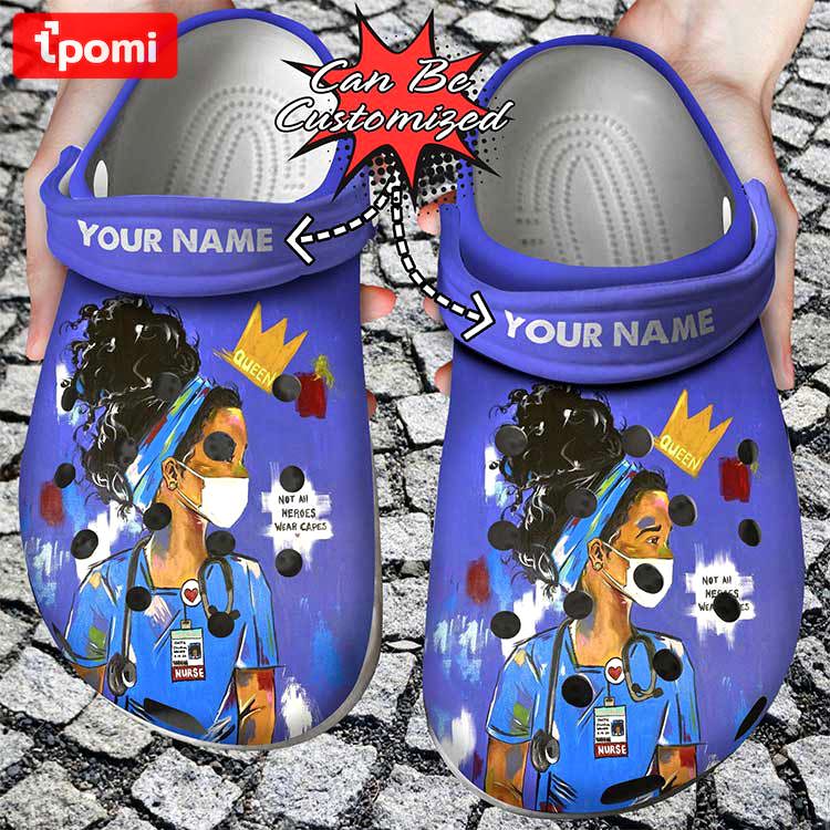 Crocs outfit - personalized nurse black queen nursing crocs clog shoes - 1787 Crocs Outfit