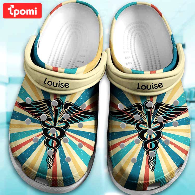 Crocs outfit - vintage retro nurse caduceus personalized shoes crocs clogs - 2252 Crocs Outfit