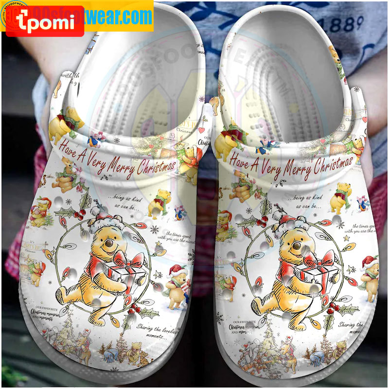 Crocs outfit - winnie the pooh crocs very merry christmas disney classic clog shoes - 2282 Crocs Outfit