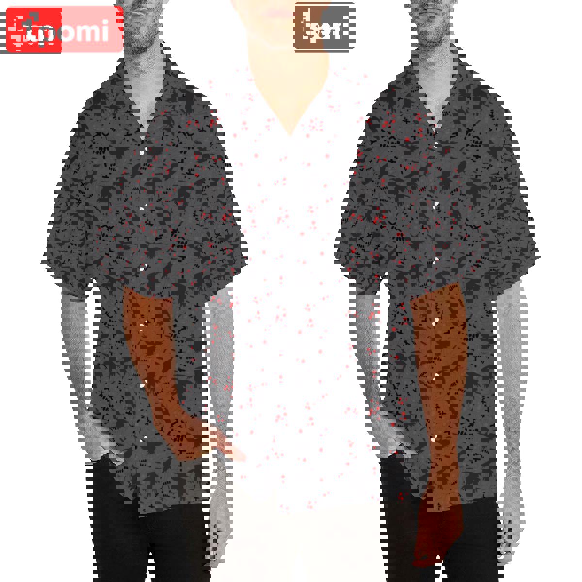 Crow pattern print design hawaiian shirt Hawaii Shirt Shorts & Flip Flops