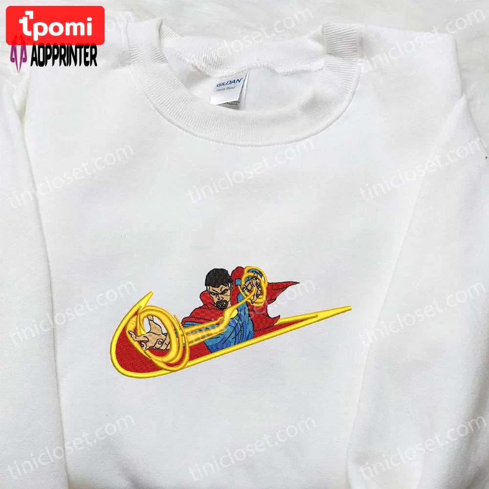 Custom doctor strange x nike swoosh movie embroidered shirt – best birthday gift idea Embroidered Shirt