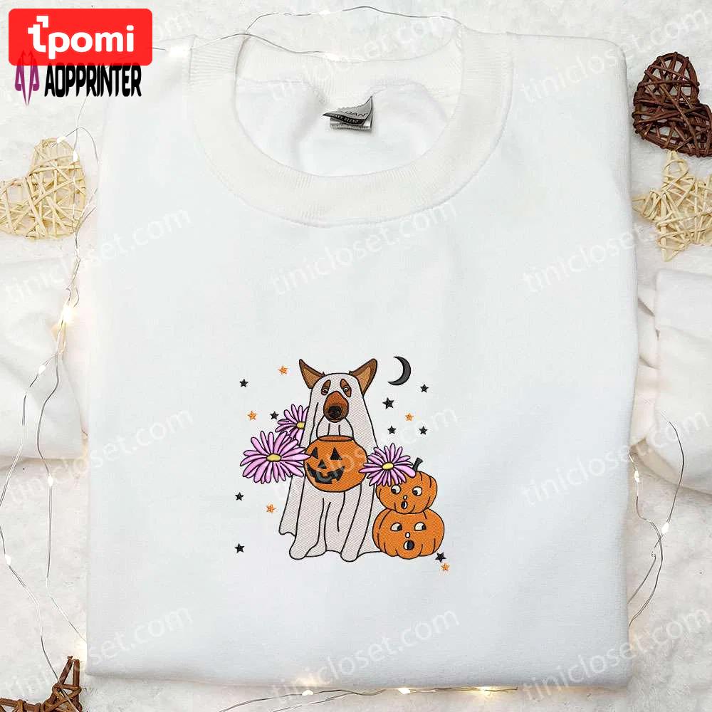 Cute but creepy halloween dog embroidered shirt – best halloween gift for dog lovers Embroidered Shirt