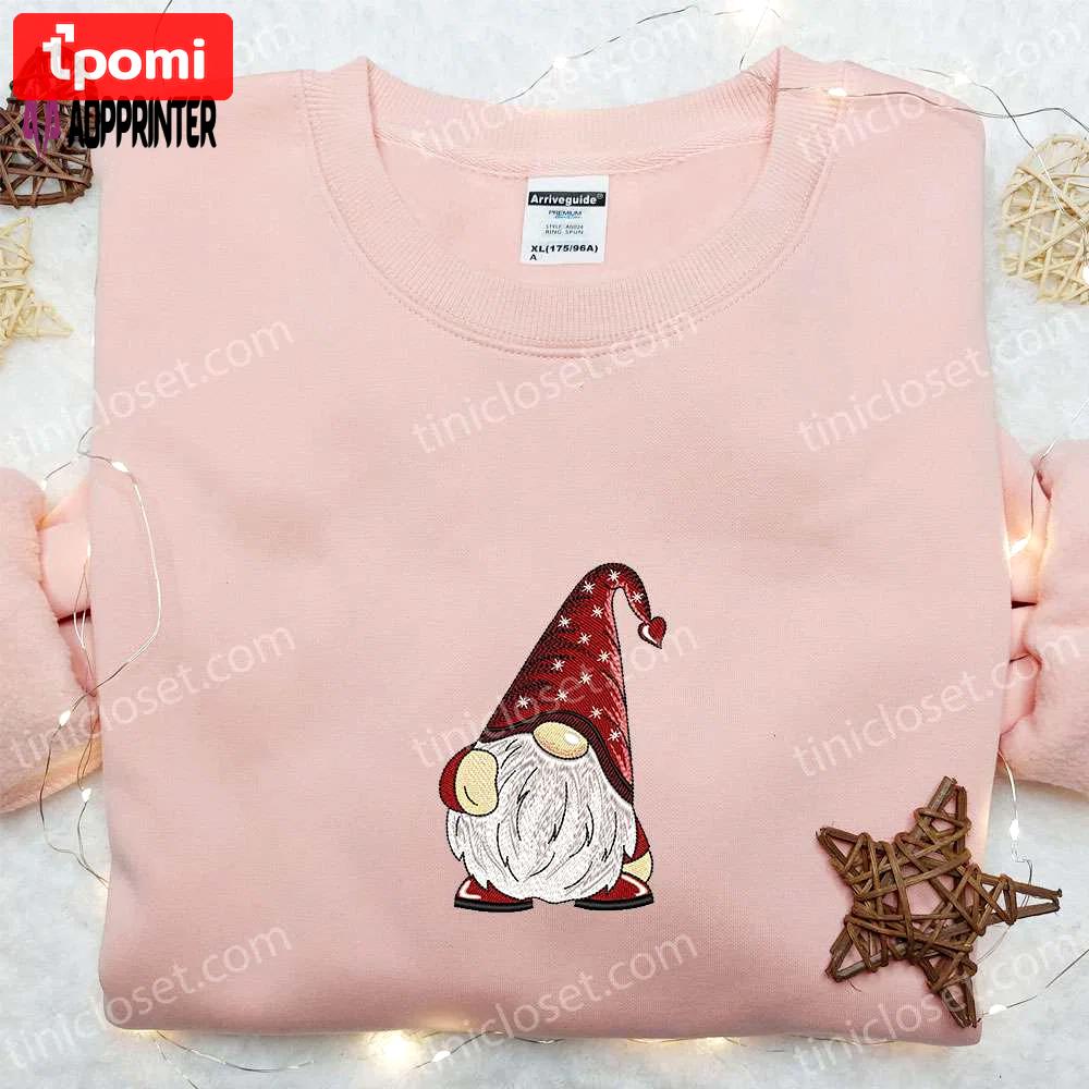 Cute gnome xmas hoodie & shirt: best gift ideas for kids Embroidered Shirt