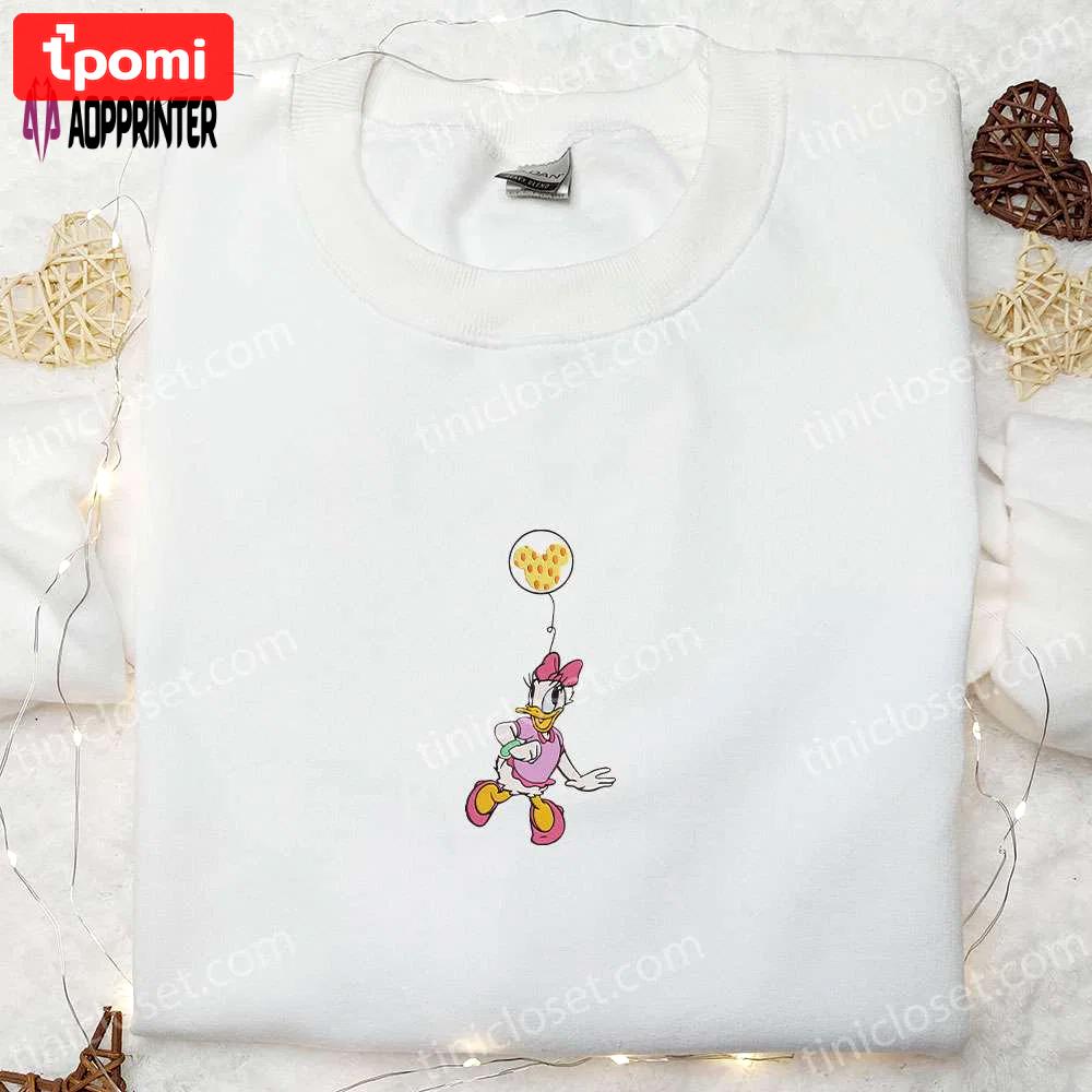 Daisy duck disney balloon shirt & cartoon hoodie: top gift ideas for girls Embroidered Shirt