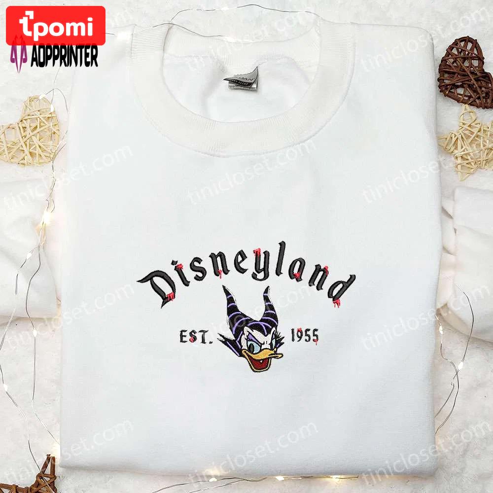 Daisy duck maleficent evil est 1955 sweatshirt – perfect for halloween! disney embroidered hoodie Embroidered Shirt
