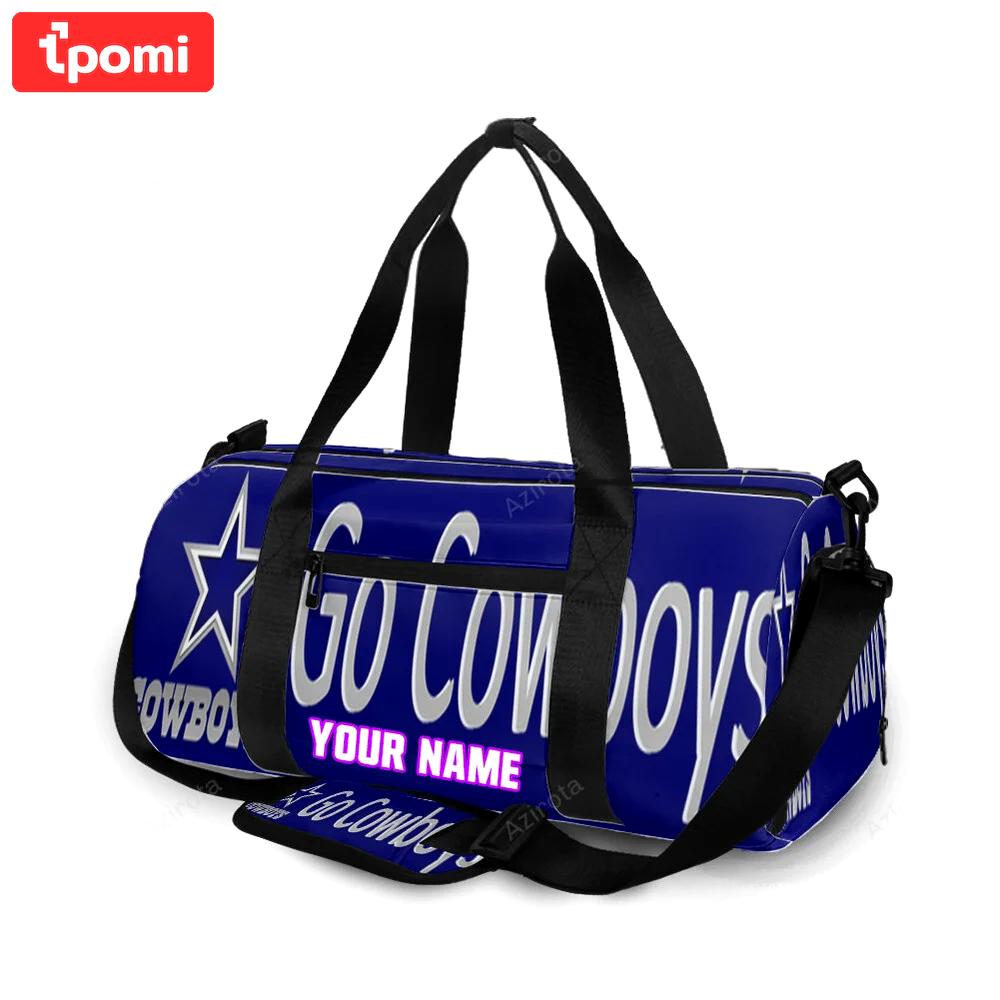Dallas cowboys go cowboys navy personalized name travel bag gym bag 1290 Travel Bag