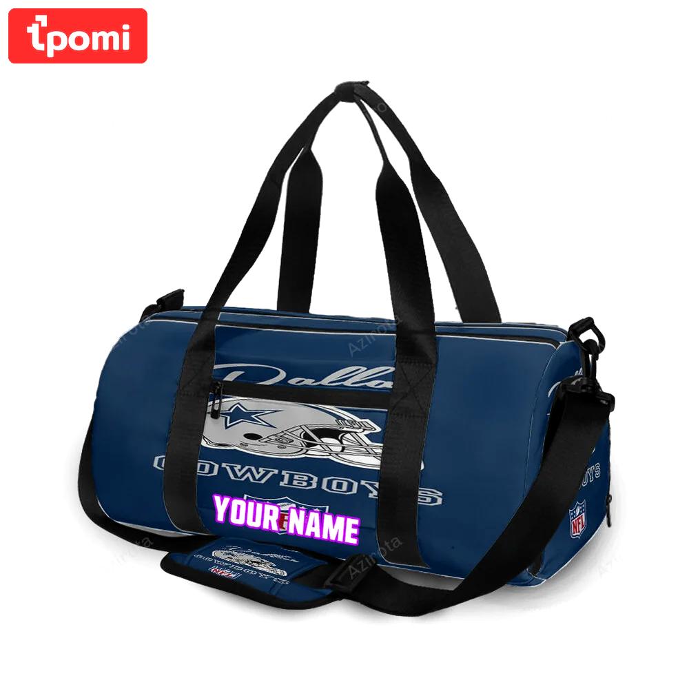Dallas cowboys helmet nfl blue personalized name travel bag gym bag 809 Travel Bag