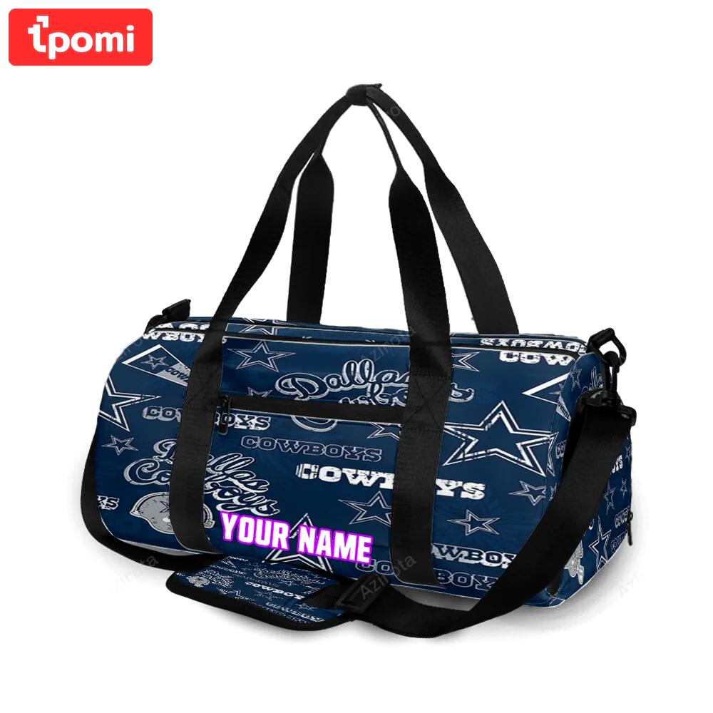 Dallas cowboys helmet star text personalized name travel bag gym bag 224 Travel Bag