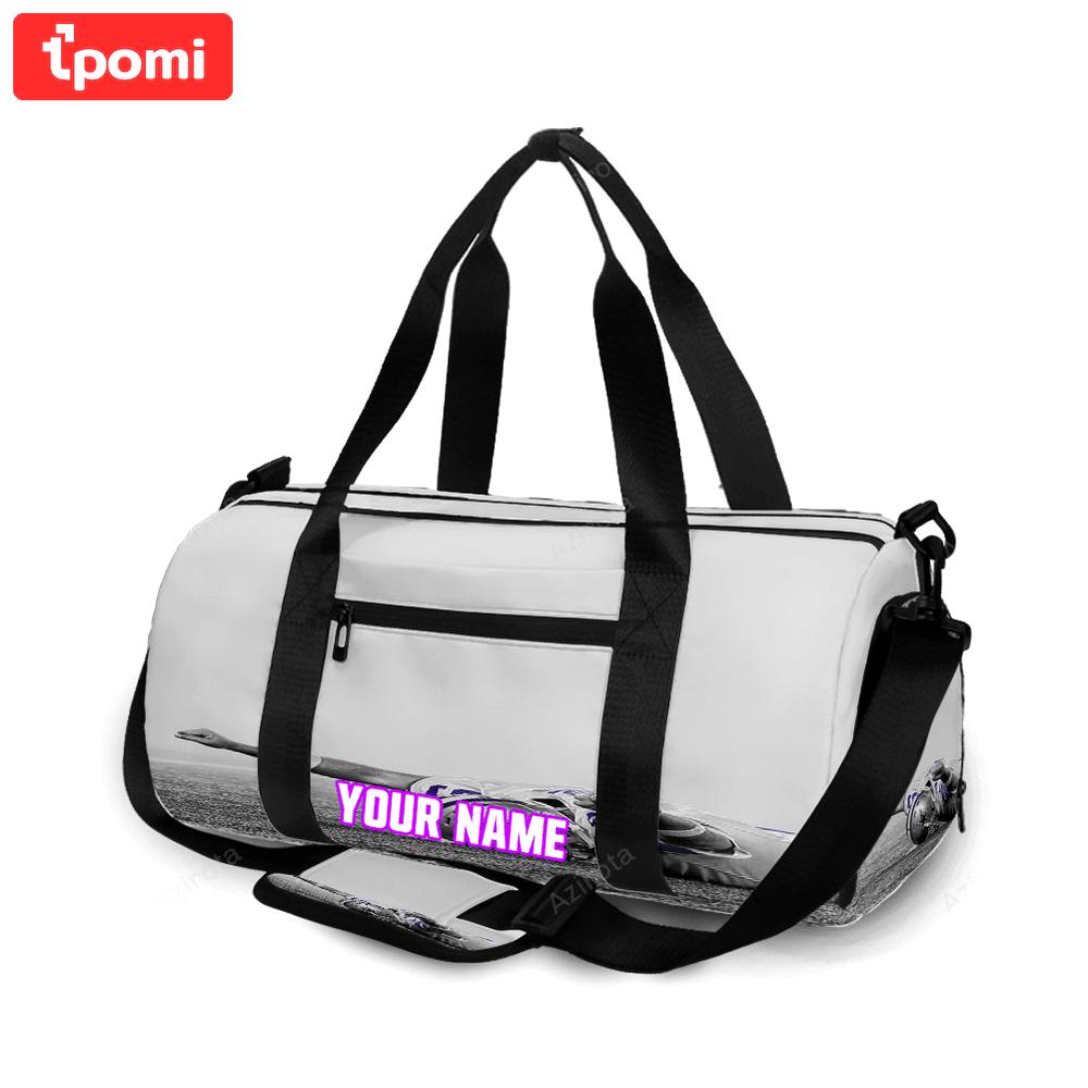 Dallas cowboys players purple white personalized name travel bag gym bag 2031 Travel Bag