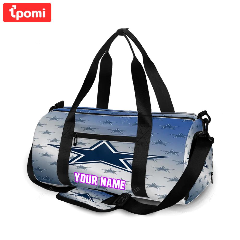 Dallas cowboys small stars behind personalized name travel bag gym bag 1029 Travel Bag
