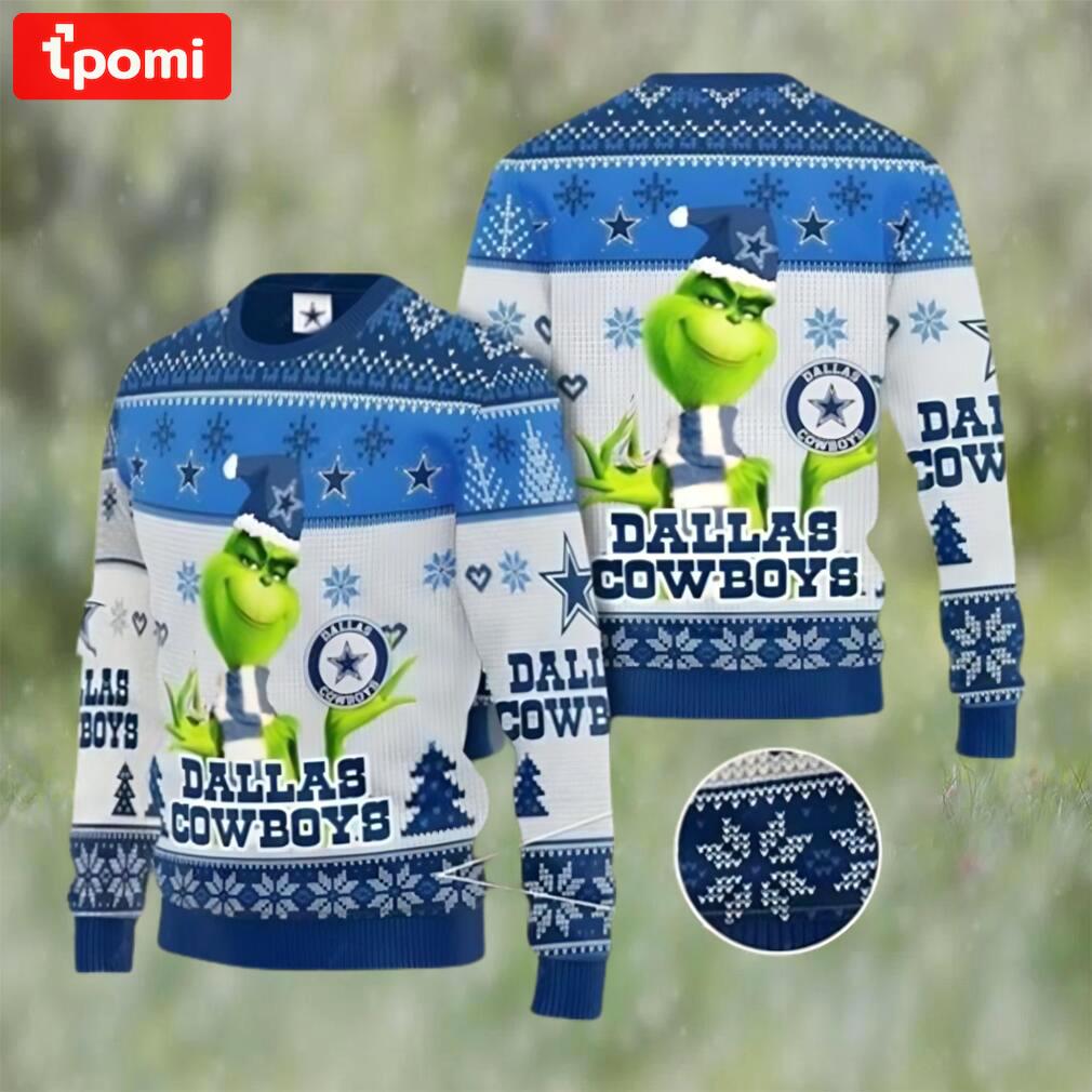 Dallas cowboys ugly sweater grinch dallas cowboys ugly christmas sweater for christmas Christmas Ugly Sweater
