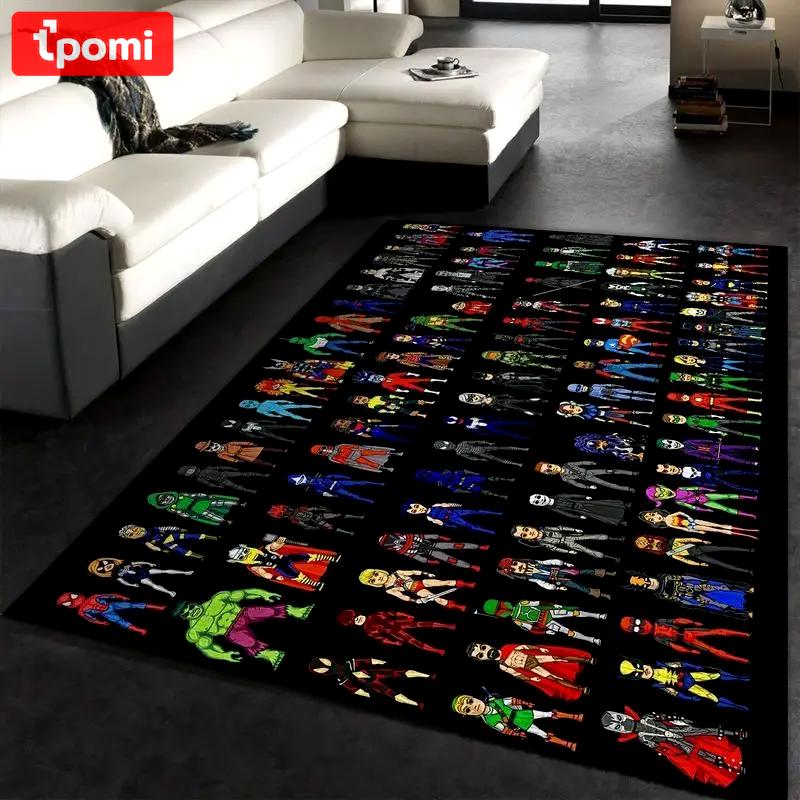 Dc comics suit superheroes ghost rider pixel art area rug living room and bed room rug rug regtangle carpet floor decor home decor Rectangle Rug