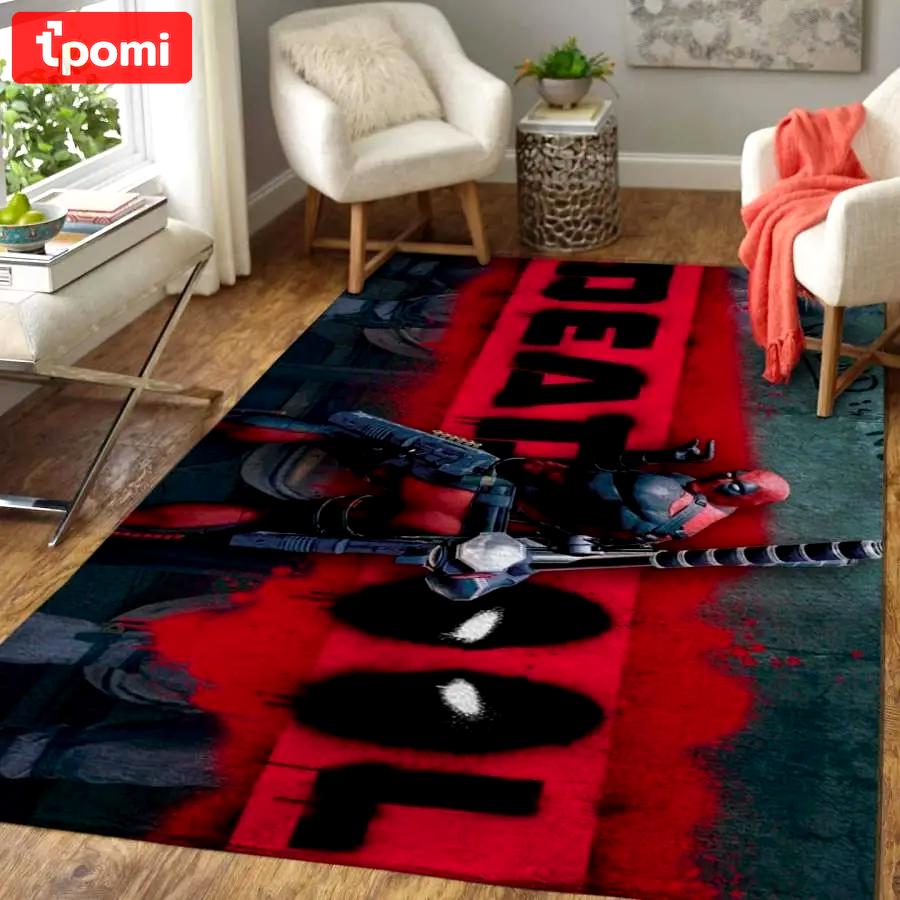 Deadpool area rug living room rug home decor marvel superhero rcdd81f30869 Rectangle Rug