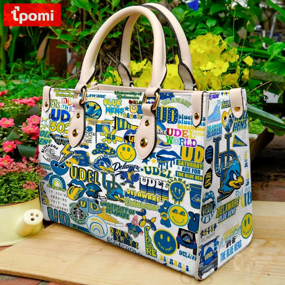 Delaware blue hens 1 leather handbag gift for women 4498 Women Leather Hand Bag