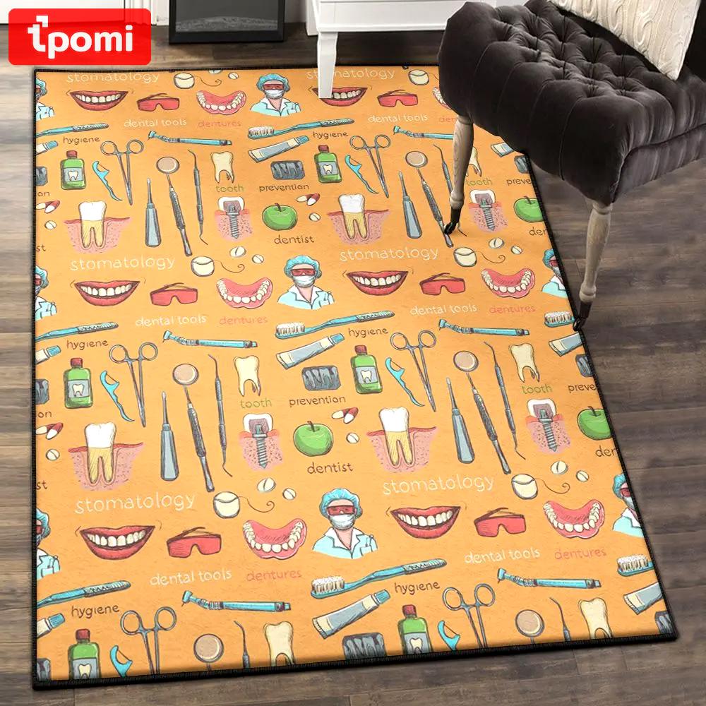 Dentistry cool rugs, dental dentist dentistry tooth pattern rug Rectangle Rug