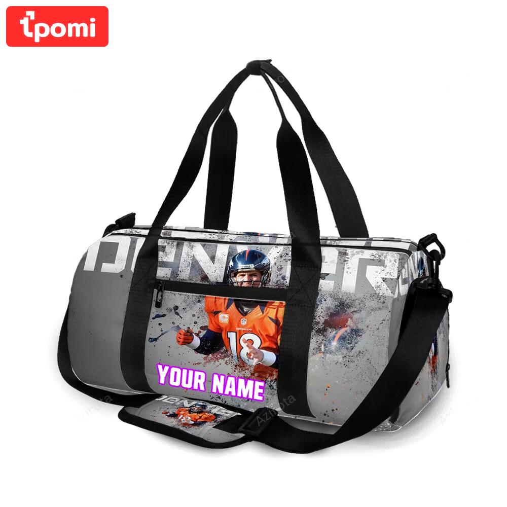 Denver broncos 18 peyton manning v46 personalized name travel bag gym bag 1589 Travel Bag
