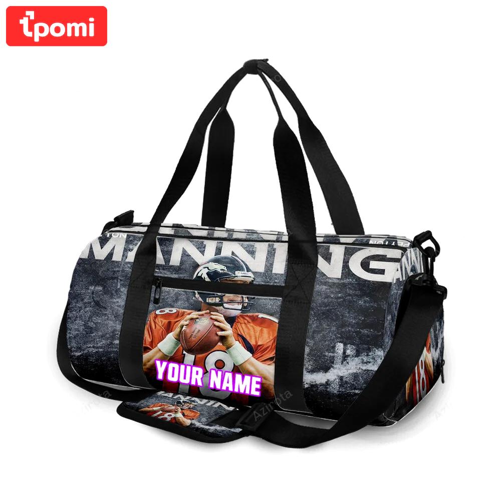 Denver broncos 18 peyton manning v47 personalized name travel bag gym bag 766 Travel Bag