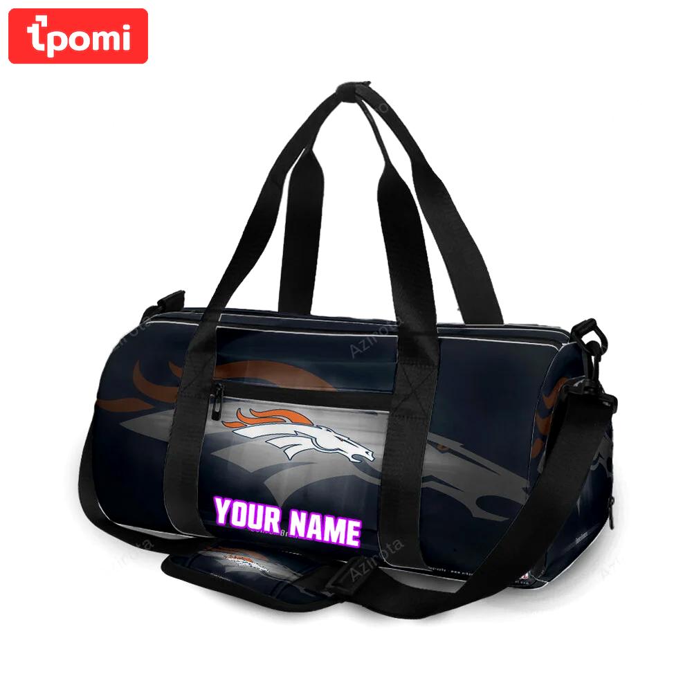 Denver broncos emblem v3 personalized name travel bag gym bag 428 Travel Bag