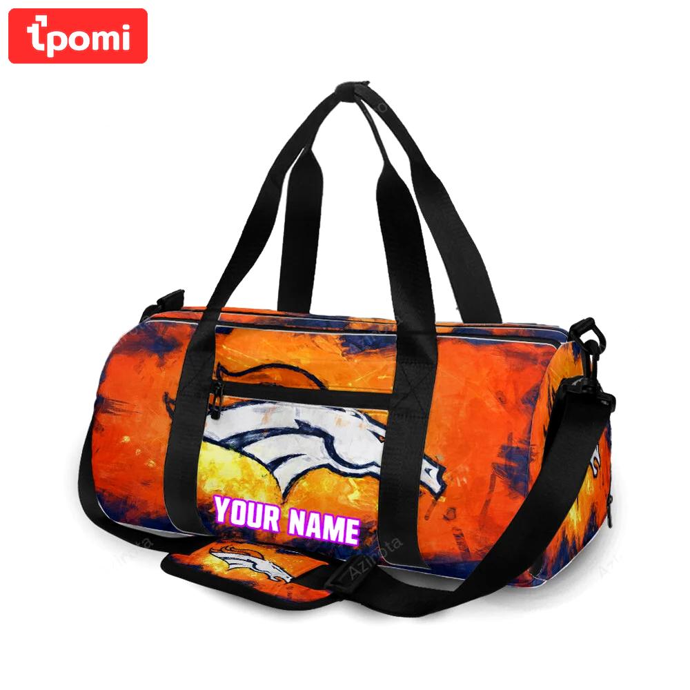 Denver broncos emblem v4 personalized name travel bag gym bag 762 Travel Bag