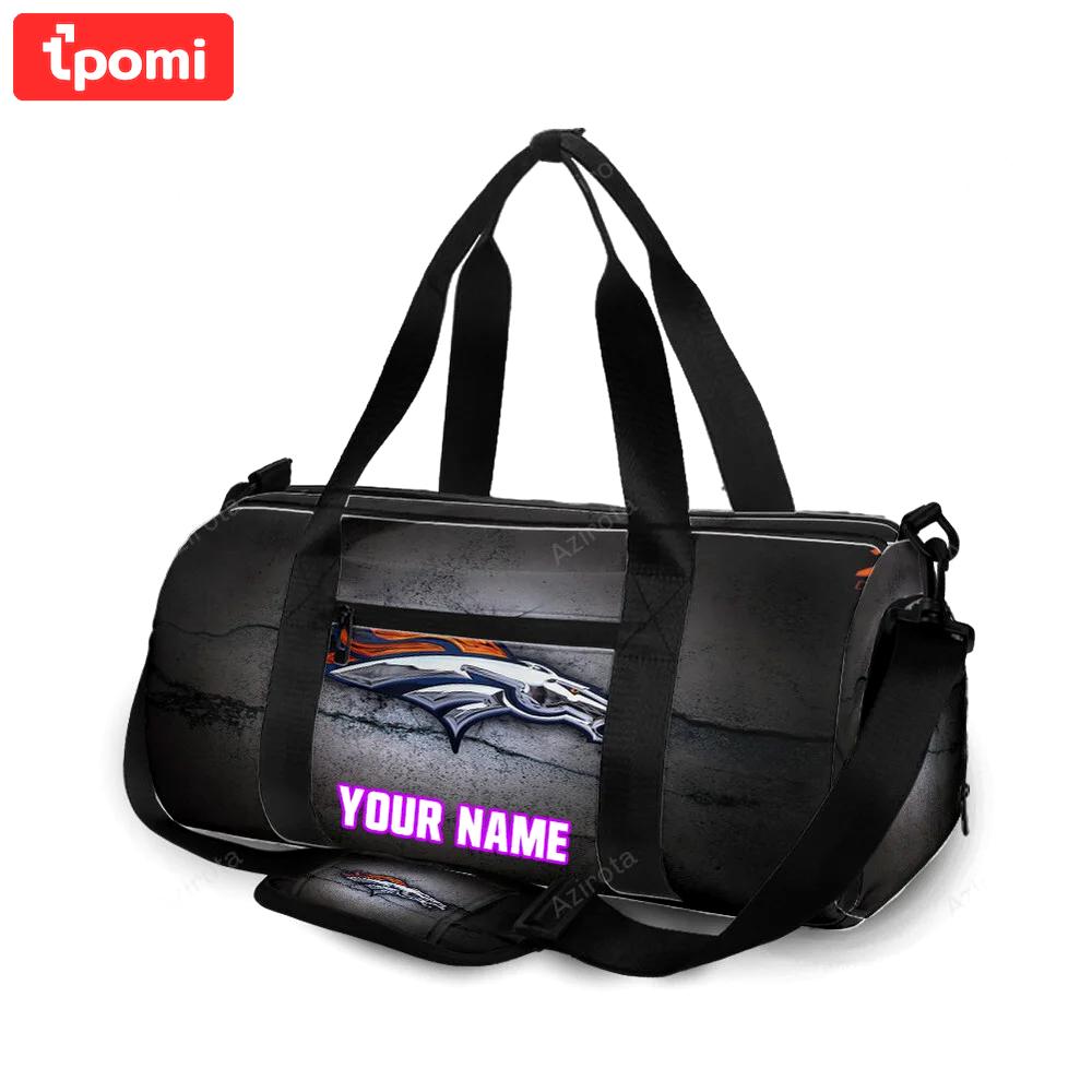 Denver broncos emblem v56 personalized name travel bag gym bag 605 Travel Bag