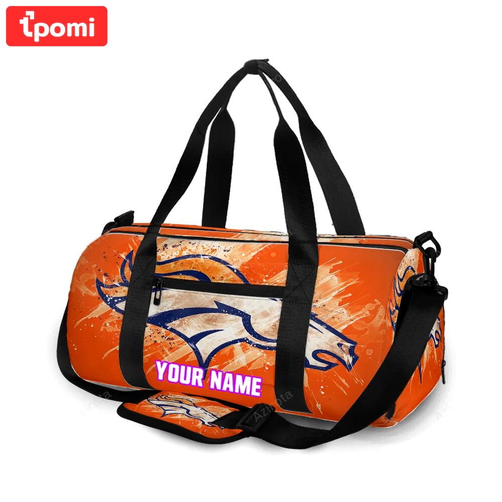 Denver broncos emblem v7 personalized name travel bag gym bag 1075 Travel Bag