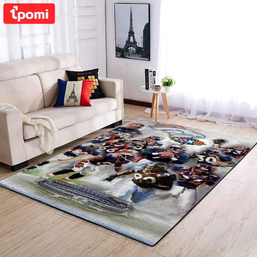 Denver broncos nfl team logo carpet rug living room 20030358 Rectangle Rug