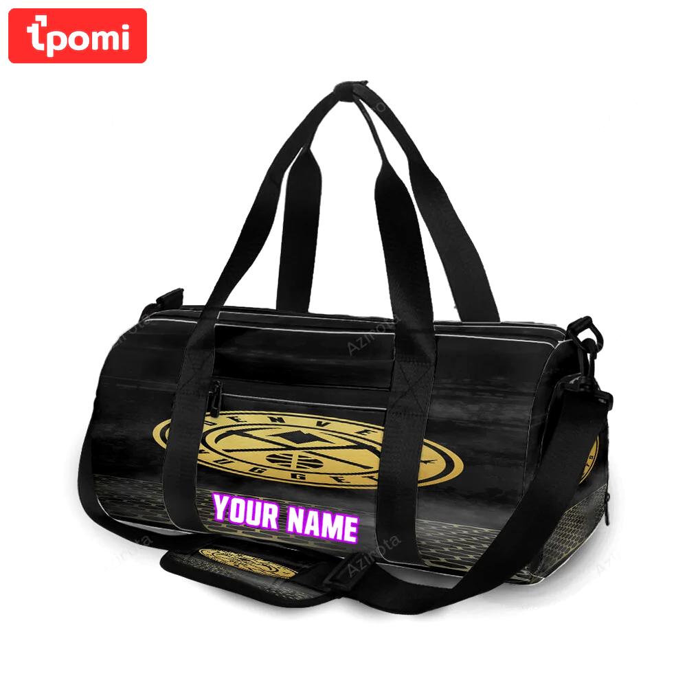 Denver nuggets golden stadium black personalized name travel bag gym bag 580 Travel Bag