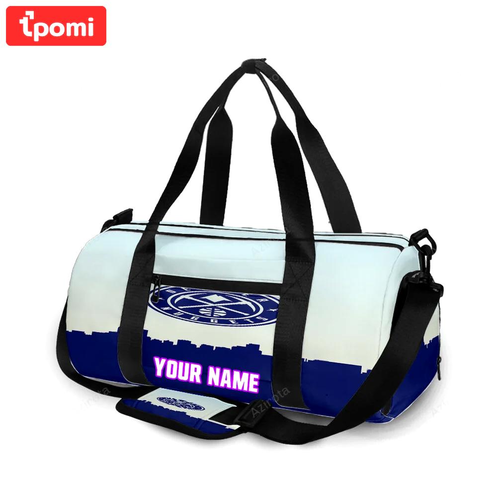 Denver nuggets navy city personalized name travel bag gym bag 144 Travel Bag