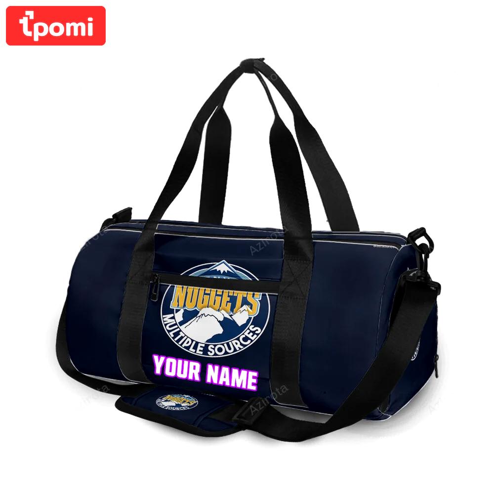 Denver nuggets navy personalized name travel bag gym bag 1061 Travel Bag
