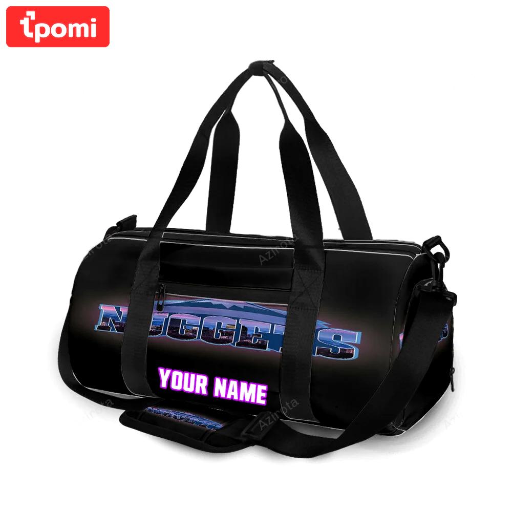 Denver nuggets shining purple black personalized name travel bag gym bag 1013 Travel Bag