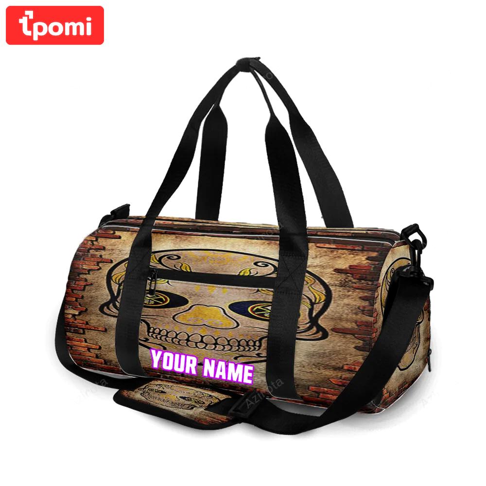 Denver nuggets skull brick personalized name travel bag gym bag 712 Travel Bag