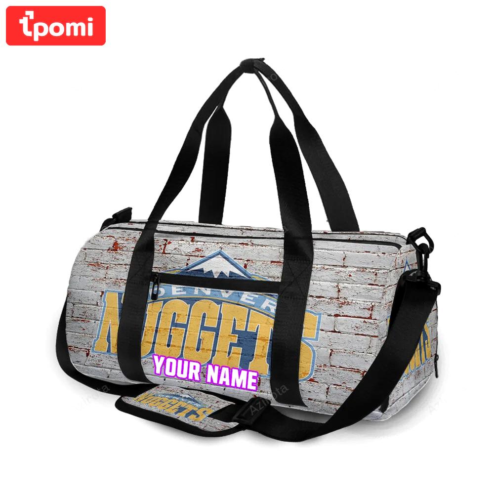 Denver nuggets white brick wall personalized name travel bag gym bag 1867 Travel Bag