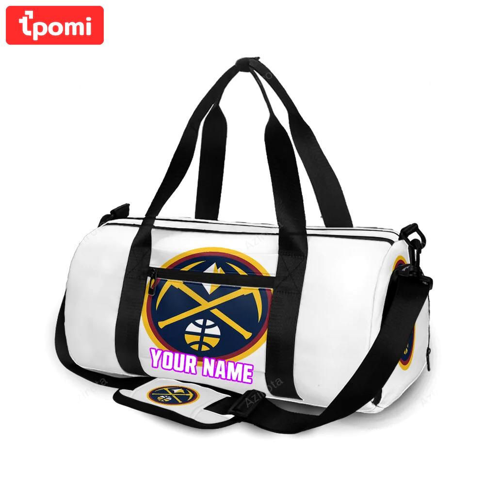 Denver nuggets white personalized name travel bag gym bag 360 Travel Bag