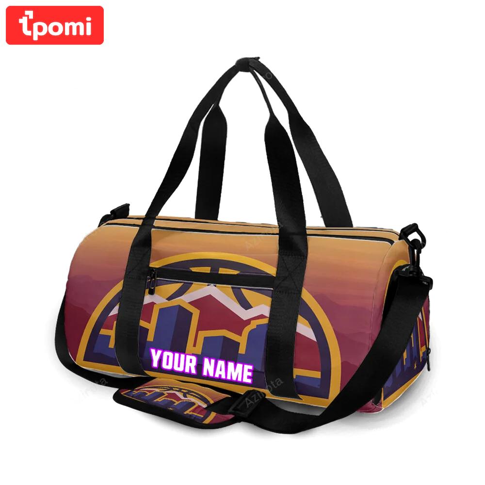 Denver nuggets yellow personalized name travel bag gym bag 1713 Travel Bag