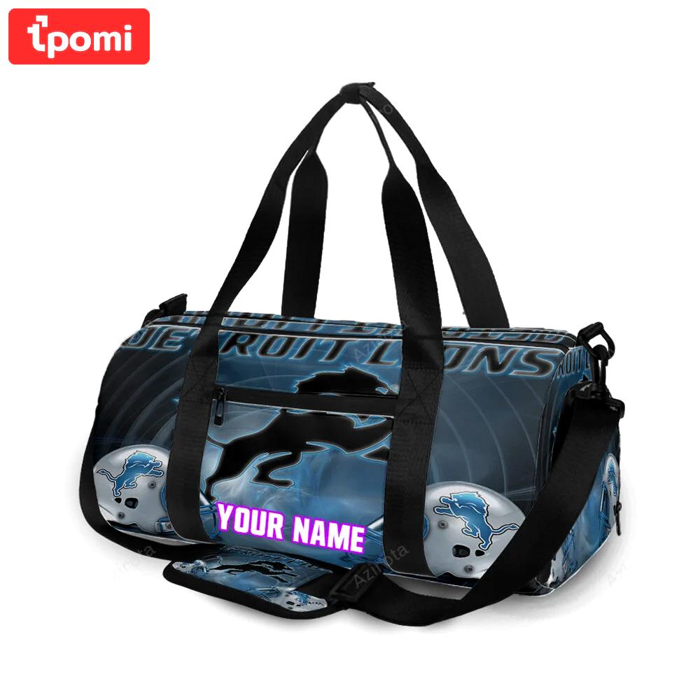 Detroit lions emblem helmet v6 personalized name travel bag gym bag 243 Travel Bag