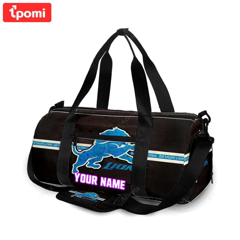 Detroit lions emblem v2 personalized name travel bag gym bag 548 Travel Bag