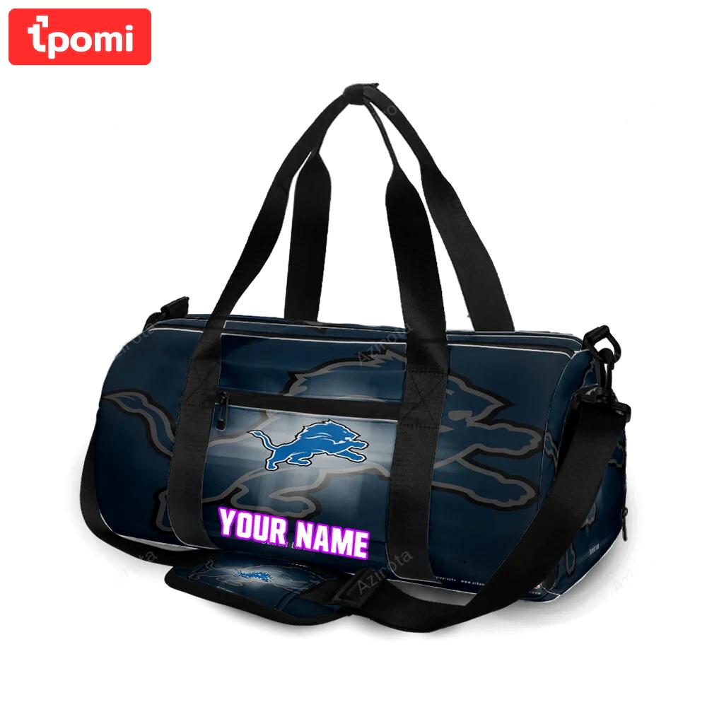 Detroit lions emblem v5 personalized name travel bag gym bag 979 Travel Bag