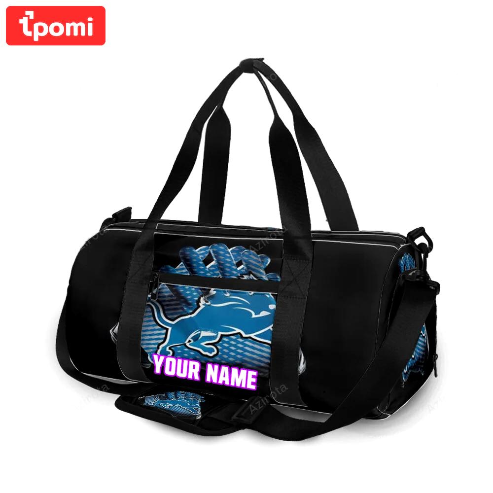 Detroit lions gloves personalized name travel bag gym bag 2101 Travel Bag